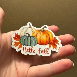Hello Fall Pumpkin Refrigerator Magnet Size 2”x3”